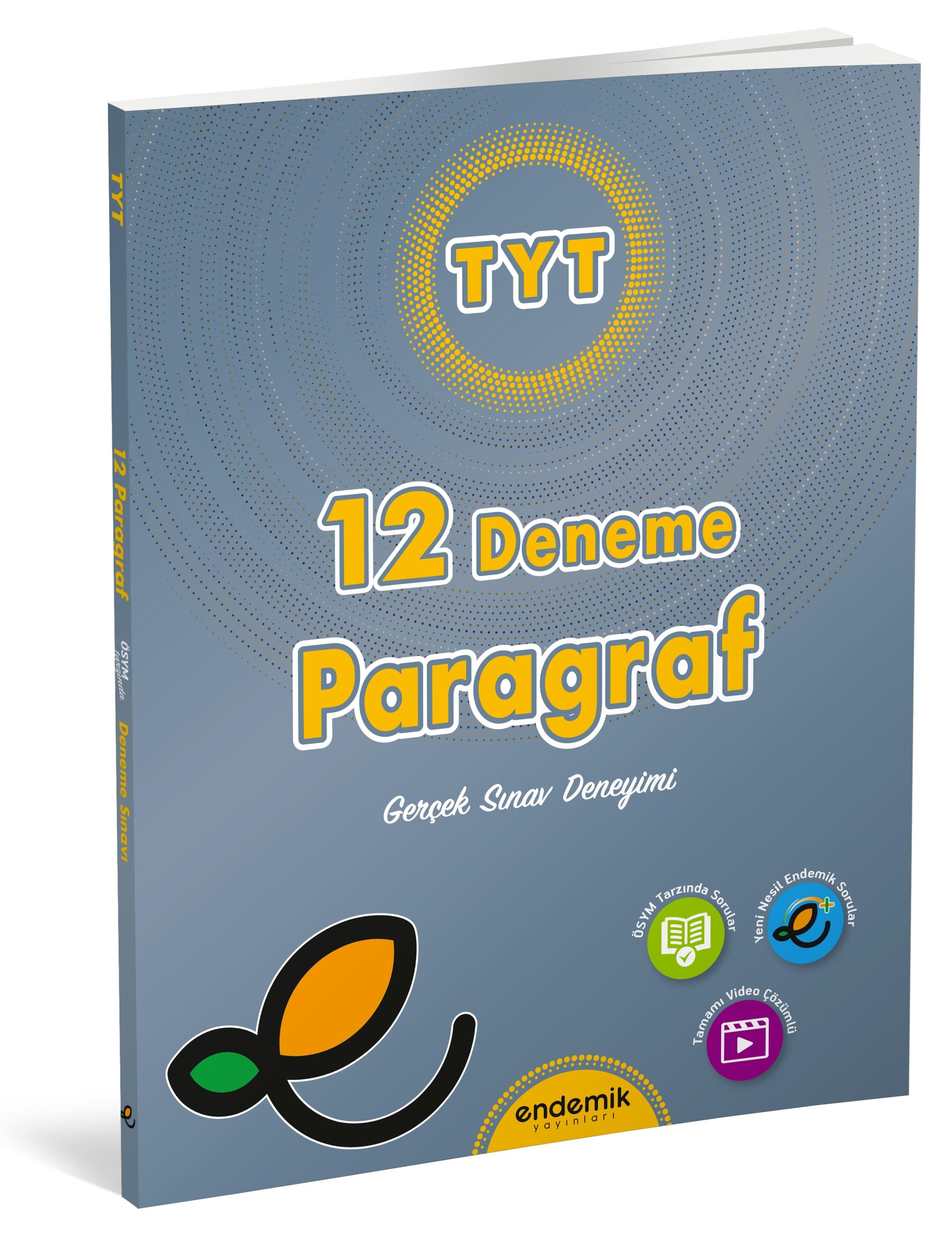 Endemik Yayınları TYT PARAGRAF 12'li DENEME SINAVI